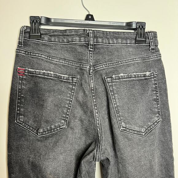 Urban Outfitters BDG Slim Straight Jeans 27 Black High Rise Crop Distressed Dark - Picture 9 of 11